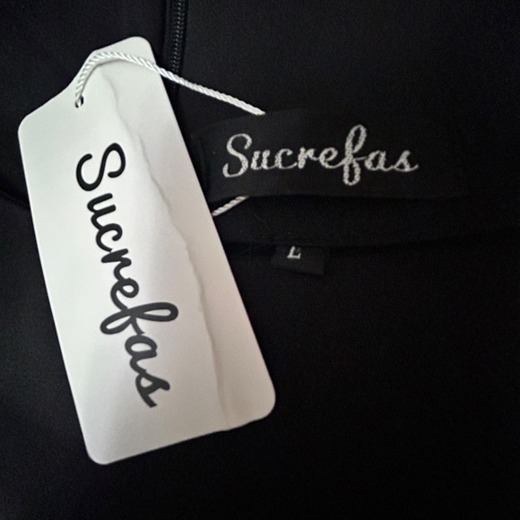 Sucrefas Dress Black ¾ Sleeve Vintage Inspired Flamingo appliqué Circle Skirt - Picture 11 of 14